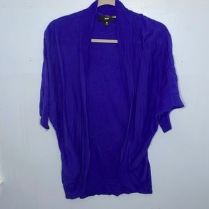 Blue open front cardigan